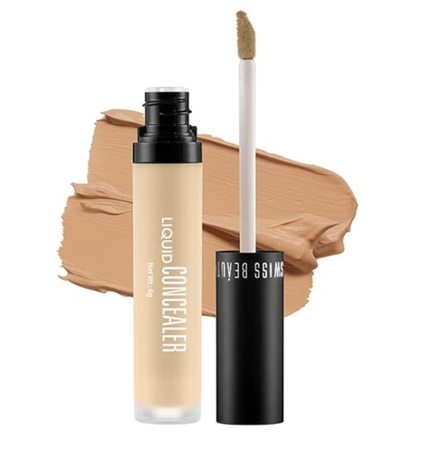 Swiss Beauty Liquid Light Weight Concealer With Full Coverage, Easily Blendable Concealer For Face Make-Up With Matte Finish