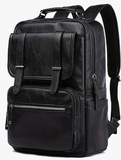 FUR JADEN Vegan Leather Stylish 15.6 Inch Laptop Backpack Travel Weekender Bag For Men Women