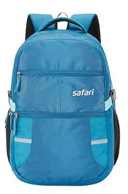 Safari Omega Spacious/Large 5 Compartment Laptop Backpack With Raincover, College Bag, Travel Bag For Unisex, Teal, 30 Litre