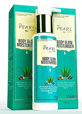 A. R. M pearlbeauty Pearl Body Glow Moisturizer Infused With Almond, Vitamin E And Aloe Vera | Body Glow Moisturiser | Skin Moisturizing Cream24 Hour Moisturizing Net Wt.100Ml